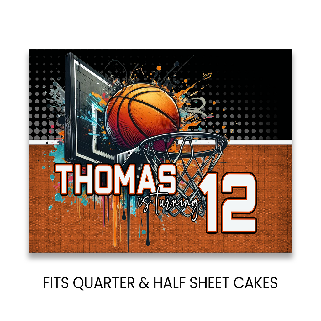 Basketball Theme | Edible Cake Image Topper | Sports Birthday Party | Digital