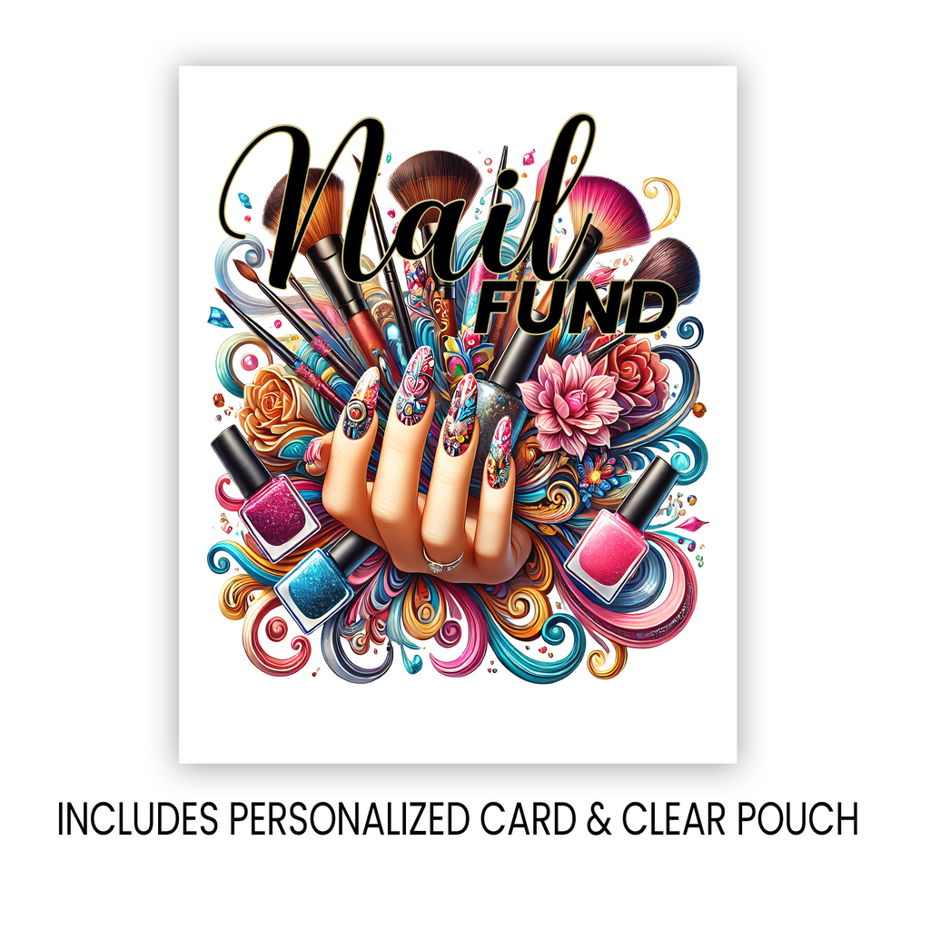 Nail Fund Money Card | Cute Cash Holder Gift | Birthday Gift | Christmas Stocking Stuffer