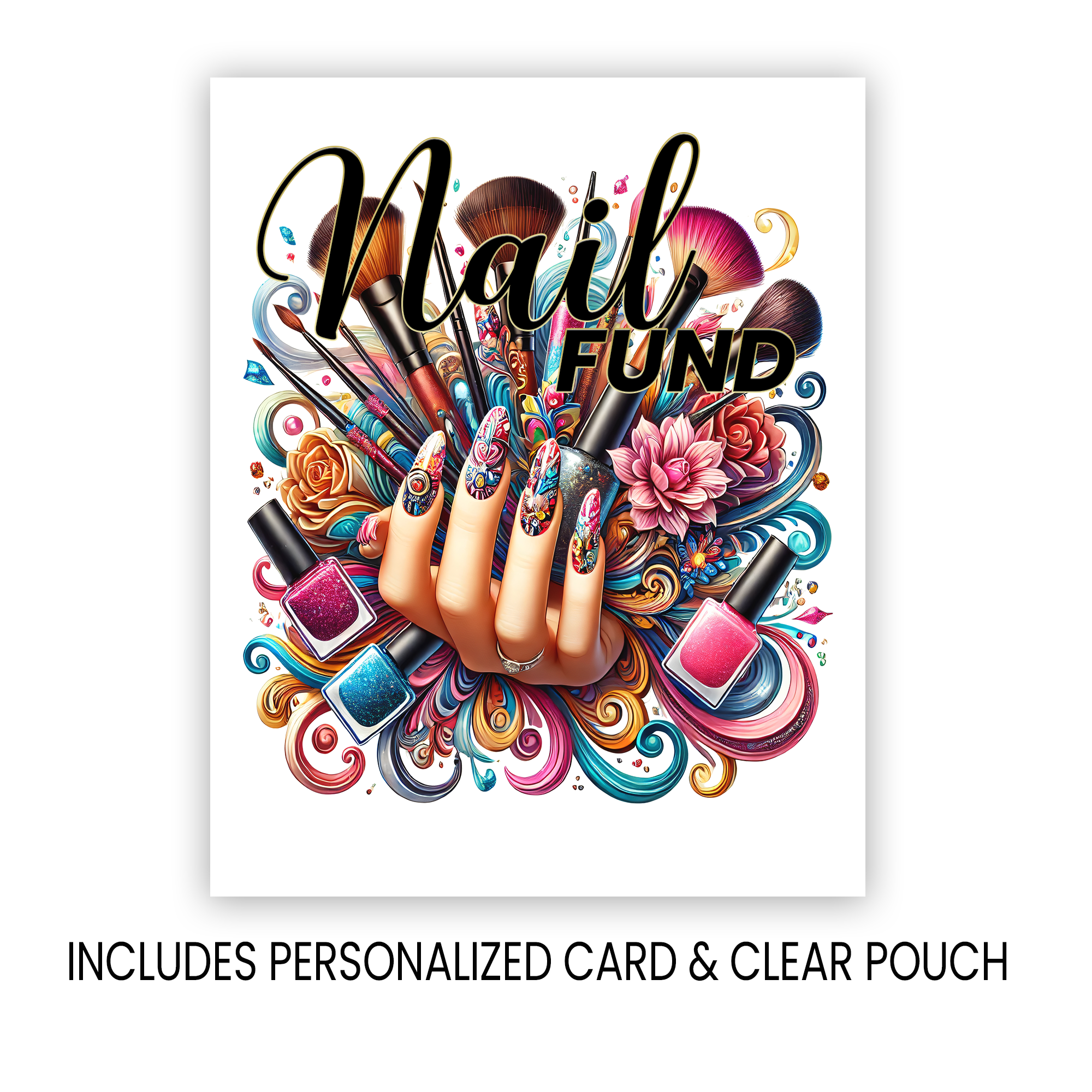 Nail Fund Money Card | Cute Cash Holder Gift | Birthday Gift | Christmas Stocking Stuffer