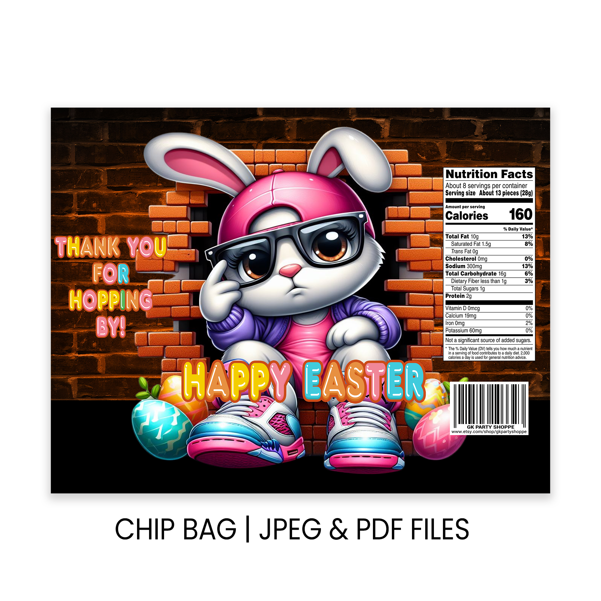 Easter Chip Bag Wrapper | Kids Party Favor | Instant Download