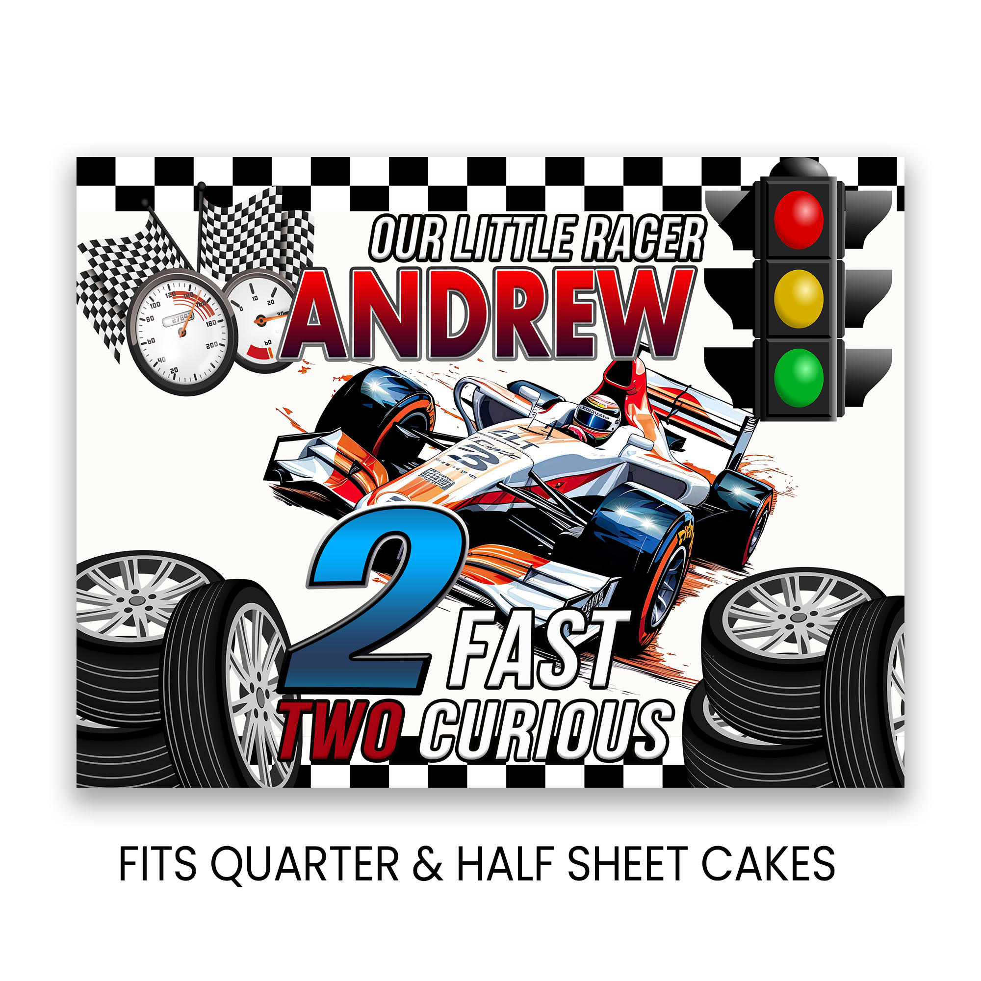 2 Fast 2 Curious Edible Cake Image Topper | Racing Birthday Party | Digital + Print Option