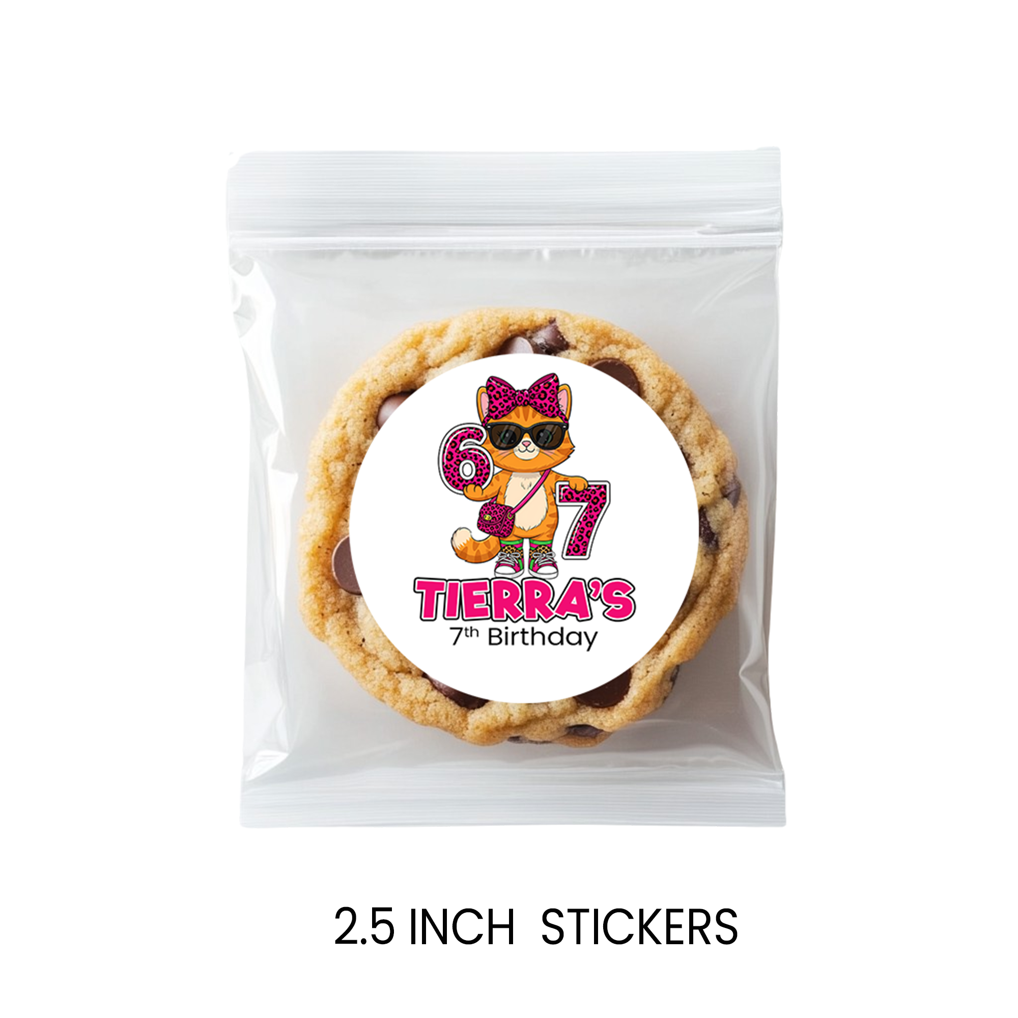 Six Seven (6/7) Birthday Circle Party Favor Stickers | Kids Birthday Stickers | Printed-Only