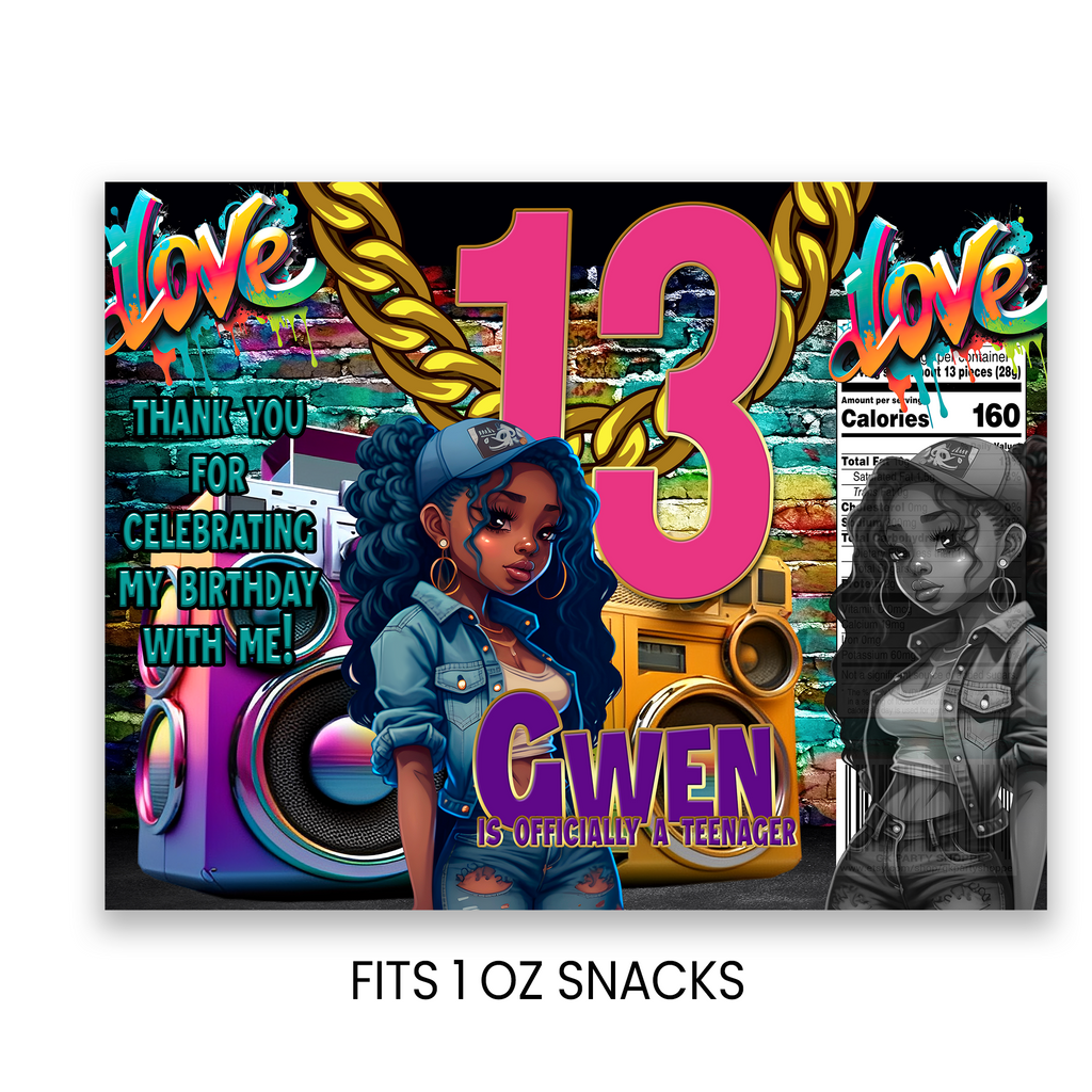 13th Birthday | Chip Bag Wrapper Party Favor | Tween Birthday Party | Digital + Print Option