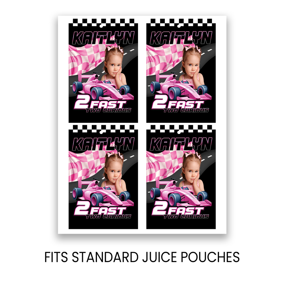 2 Fast 2 Curious Juice Pouch Label Party Favor | Racing Birthday Theme | Digital + Print Option