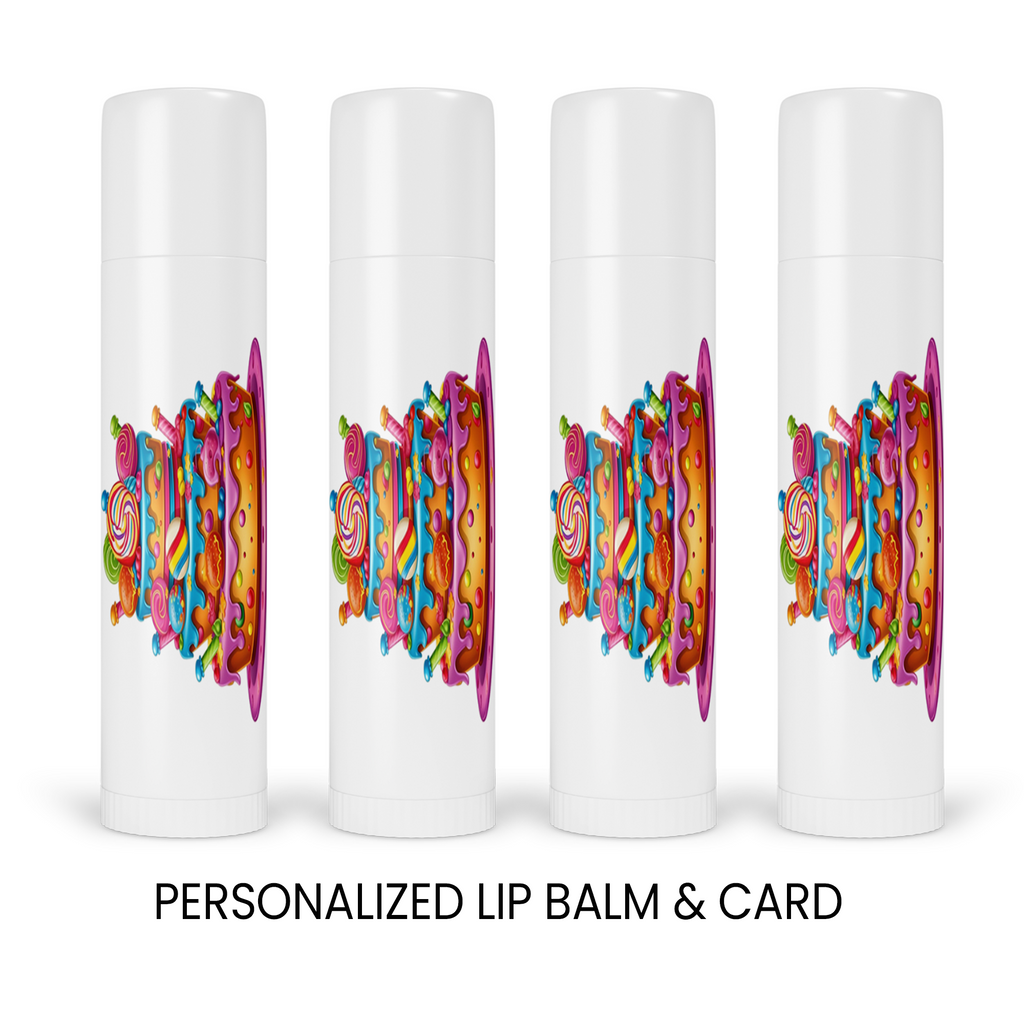 Candyland Inspired Birthday Lip Balm | Personalized Lip Balm Party Favors | Kids Party Favors