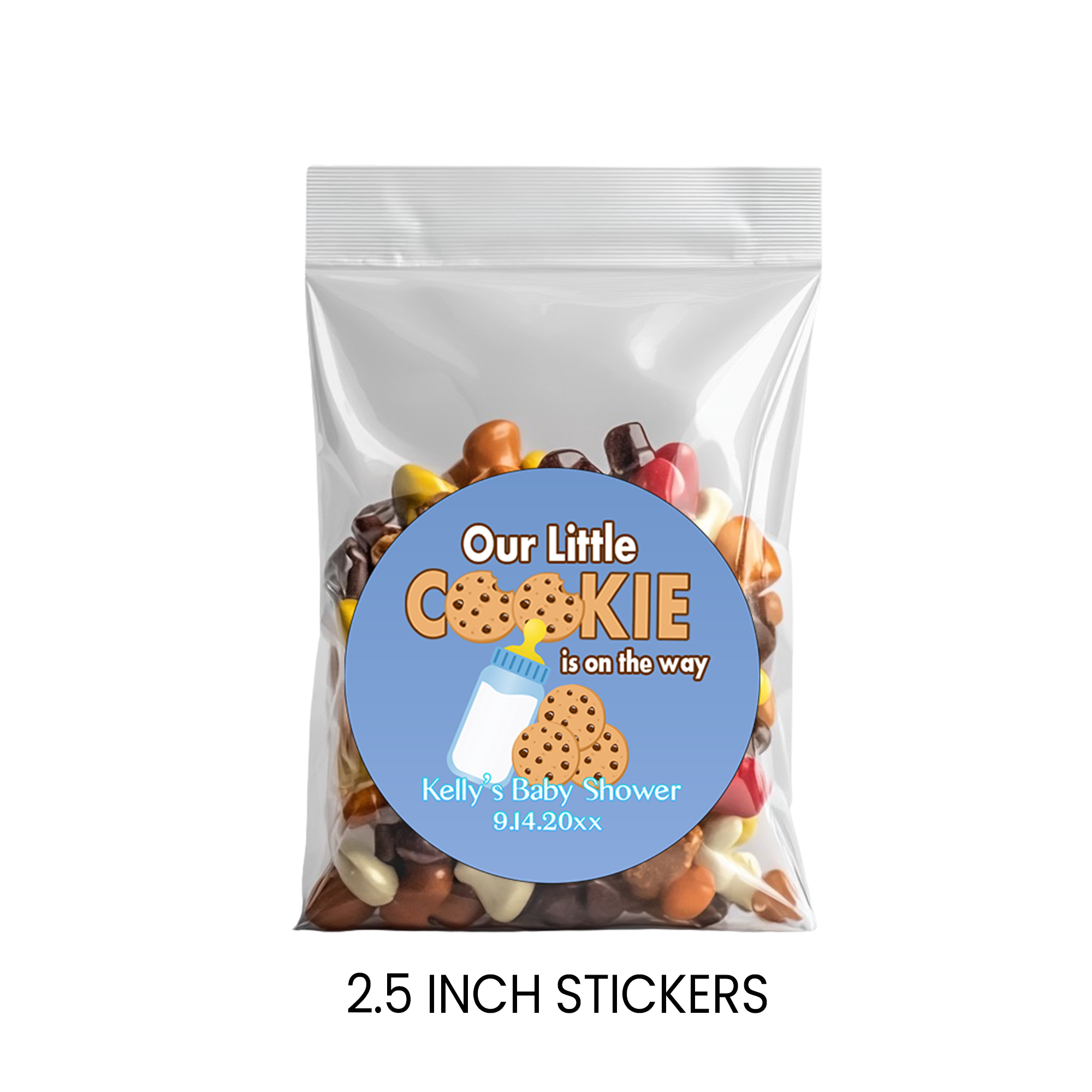 Our Little Cookie Baby Shower Circle Favor Stickers | Cookie Theme Baby Shower Stickers | Printed-Only