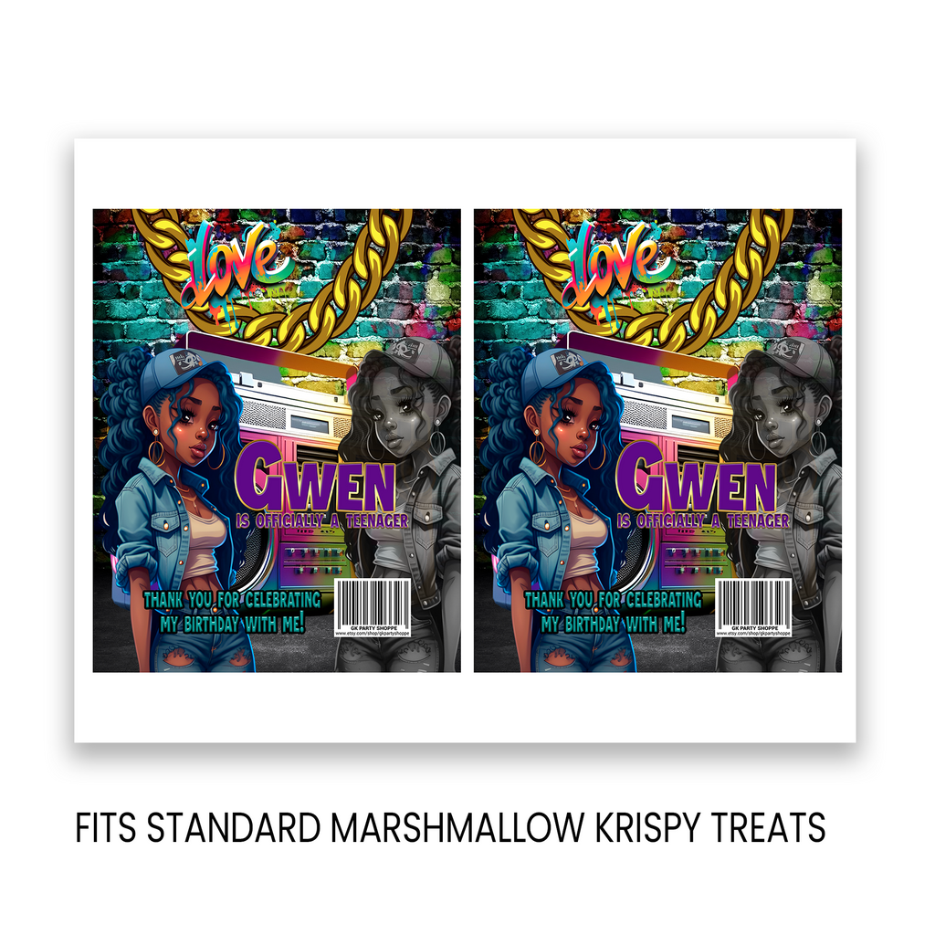 13th Birthday | Marshmallow Treat Label Party Favor | Tween Birthday Party | Digital + Print Option