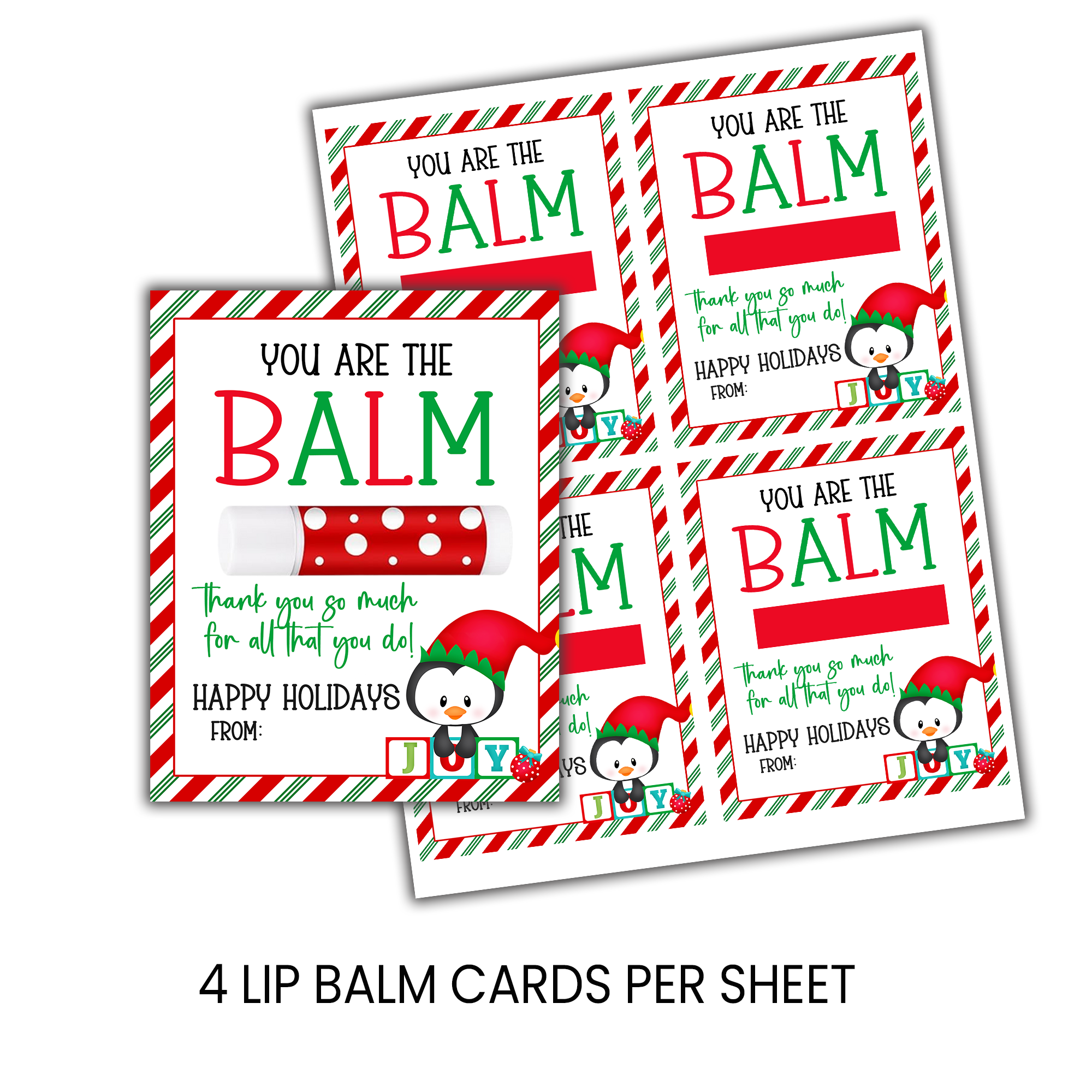You're the Balm | Lip Balm Card | Christmas Favor | Digital Instant Download