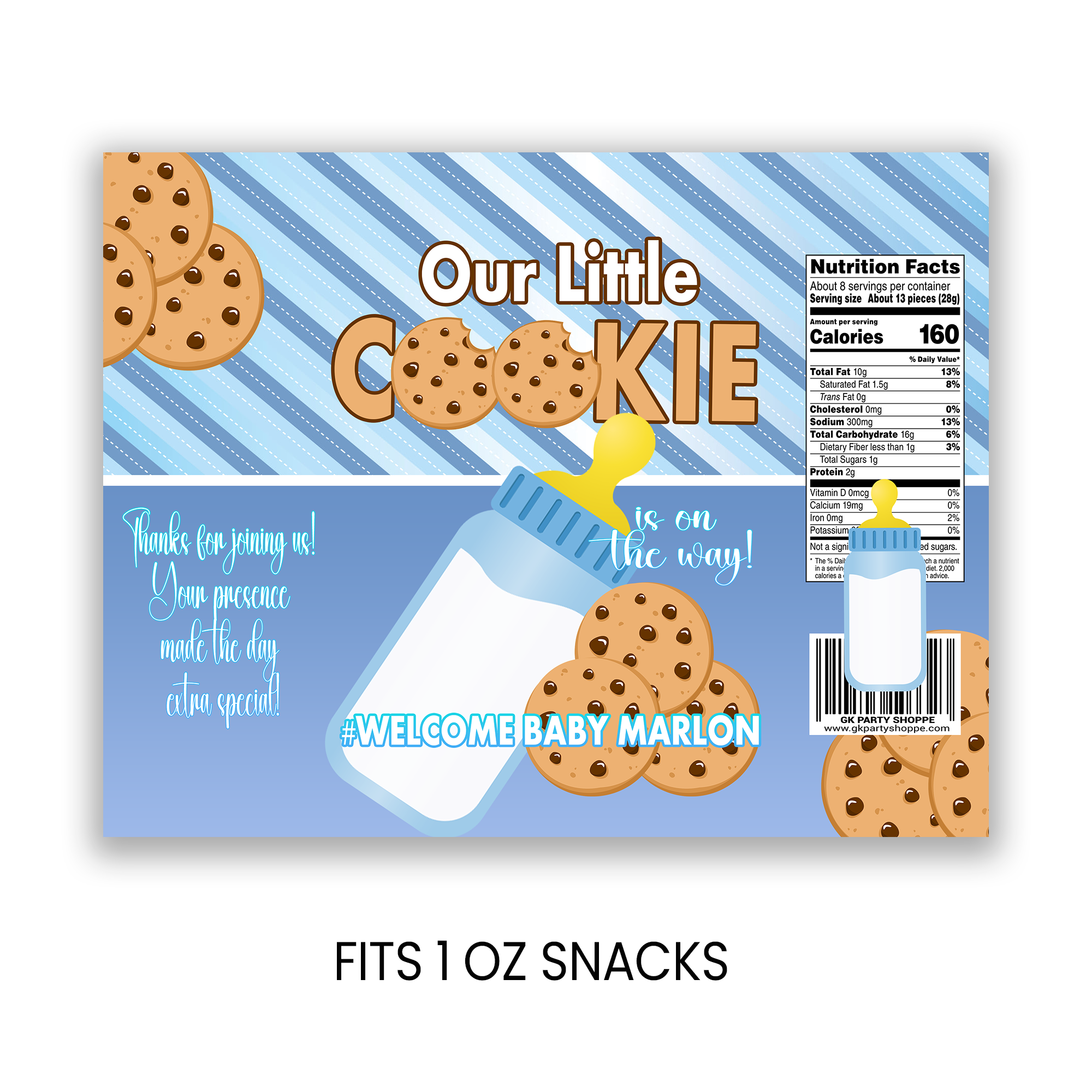 Our Little Cookie Is On The Way | Chip Bag Party Favor | Baby Shower Theme | Print & Ship
