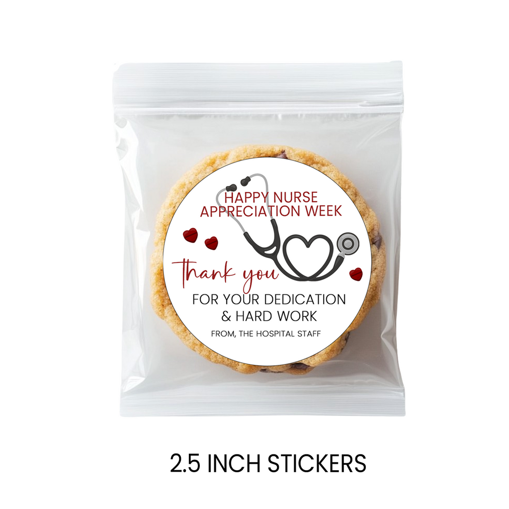 Nurse Appreciation Stickers | Thank You Healthcare Worker Favor Labels