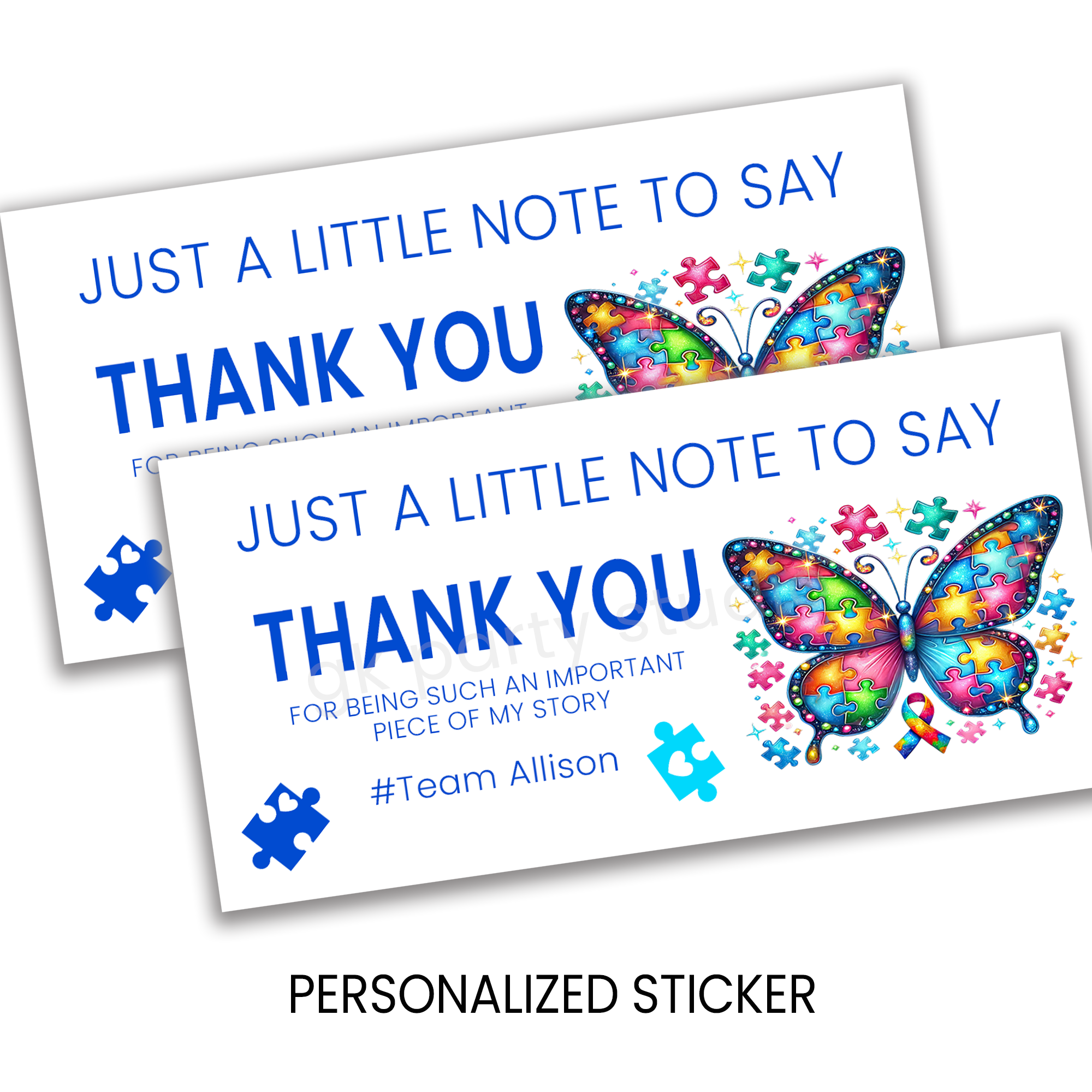 Autism Awareness Notepad and Pen Favors | Puzzle Butterfly Design, Inclusion Theme