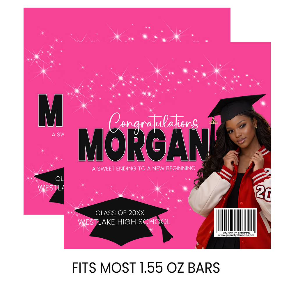 Personalized Graduation Candy Wrappers | Chocolate Bar Labels, Party Favors | Print & Ship