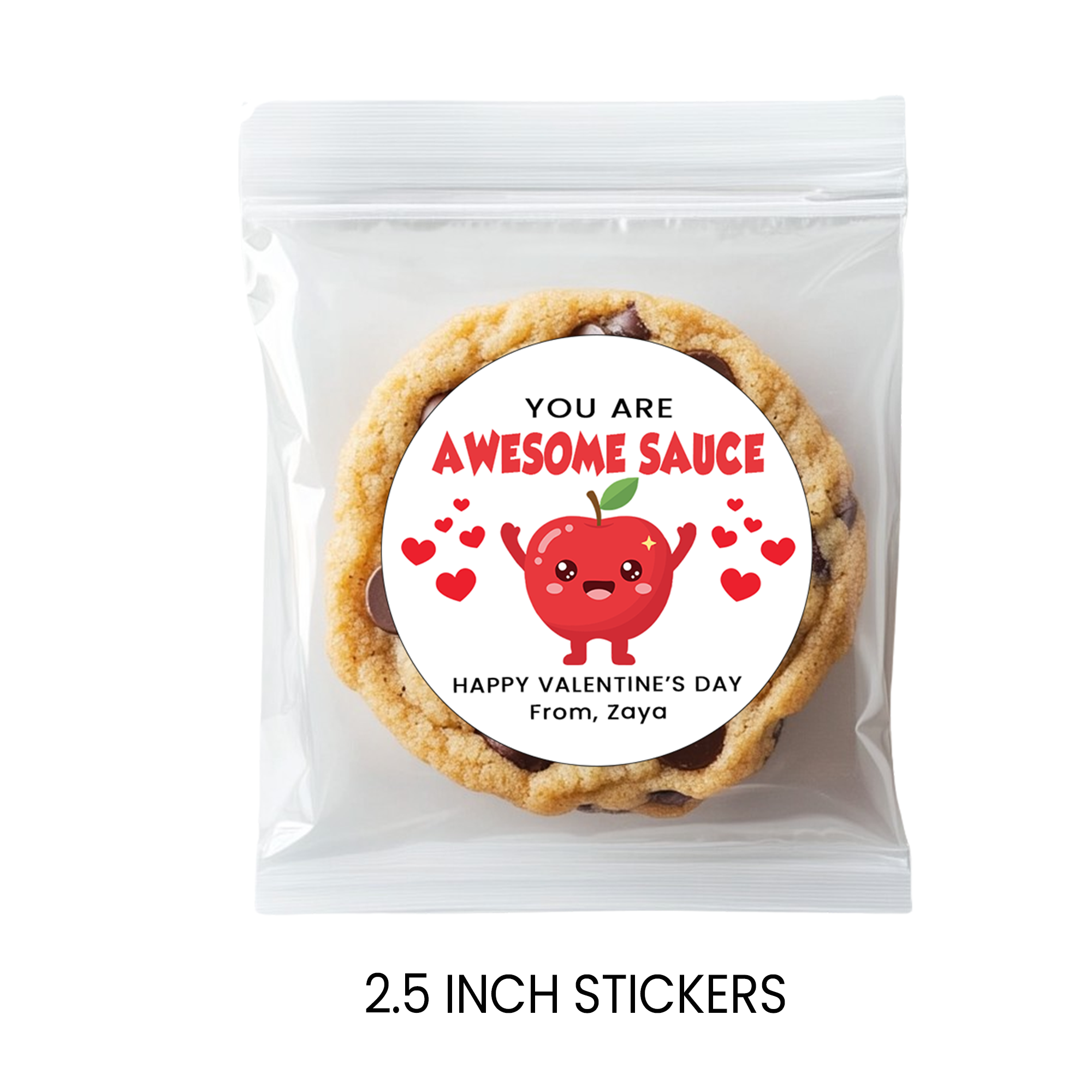 You Are Awesome Sauce Valentine Stickers | Valentine Circle Stickers | Printed Valentine Party Favors