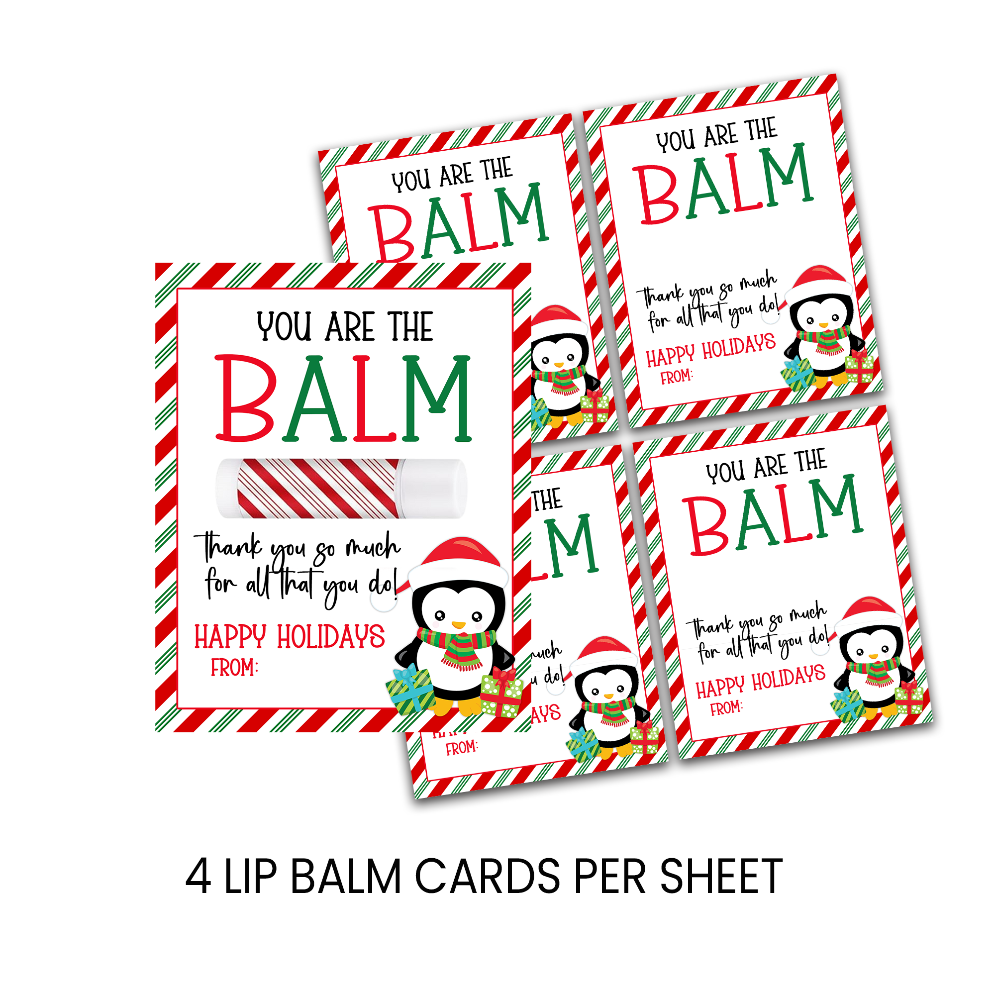 You're the Balm | Lip Balm Card | Christmas Favor | Digital Instant Download
