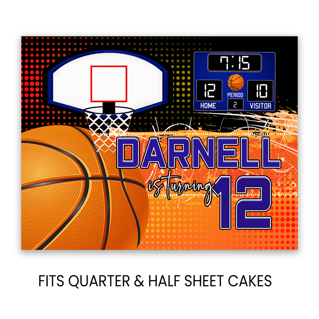 Basketball Theme | Edible Cake Image Topper | Sports Birthday Party | Digital