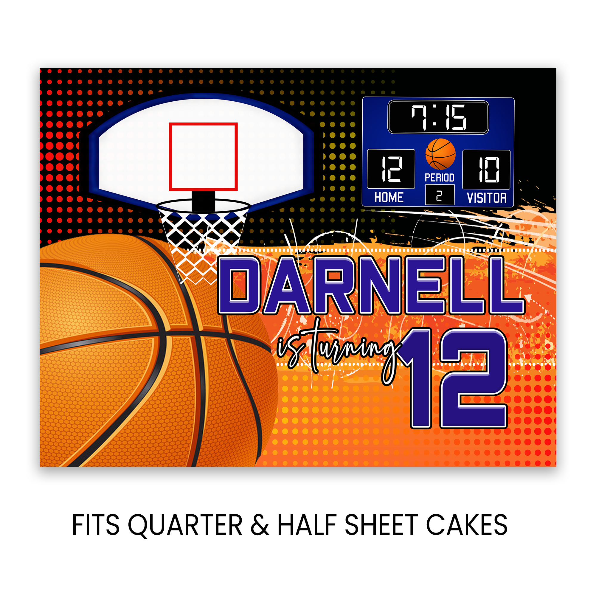 Basketball Theme | Edible Cake Image Topper | Sports Birthday Party | Digital + Print Option