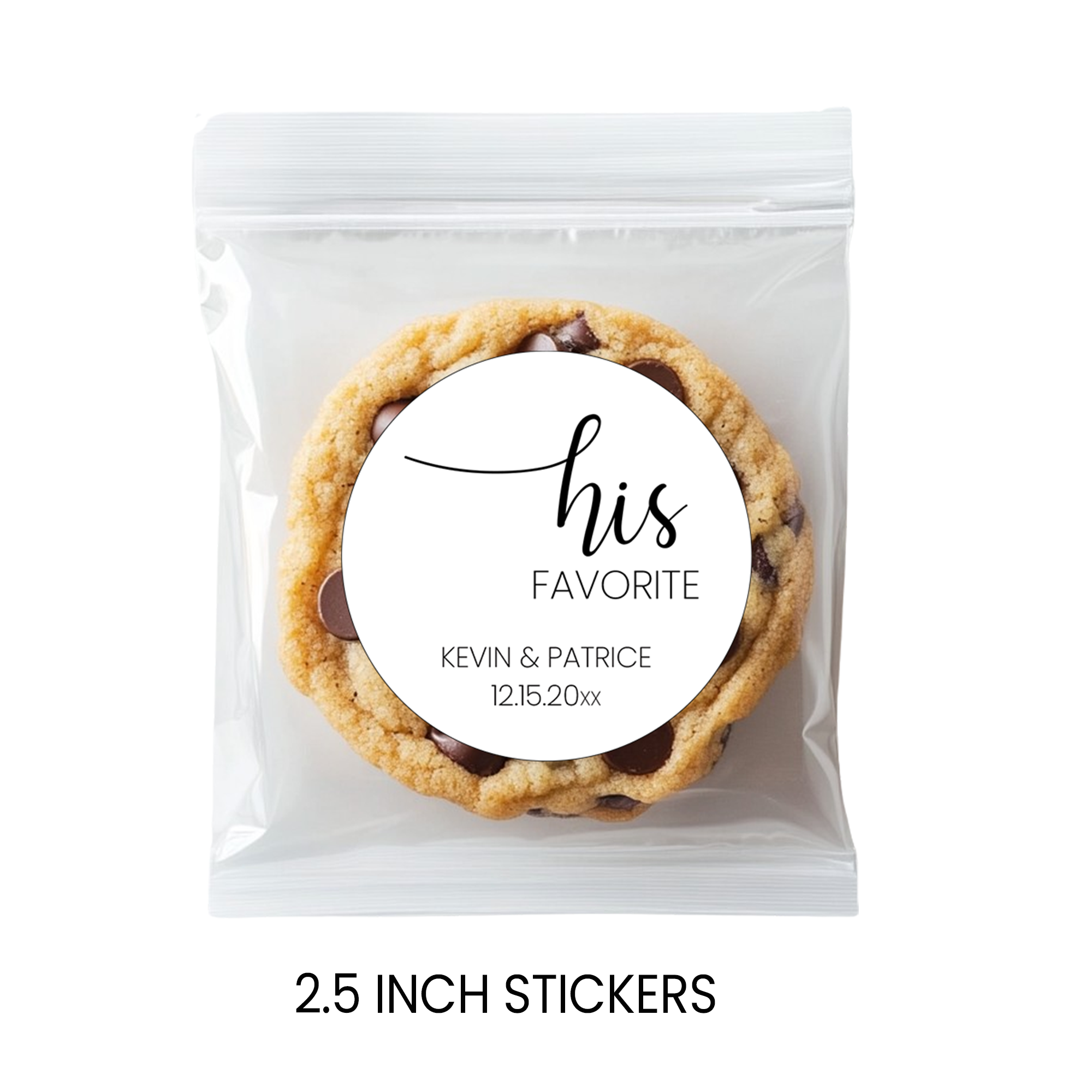 His and Hers Wedding | Circle Favor Stickers | Elegant Wedding Party Favor | Printed Only