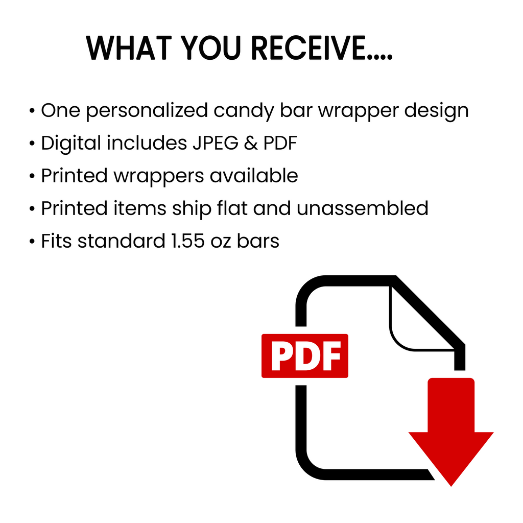 Football Theme Chocolate Candy Bar Wrapper | Game Day Birthday Party Favor | Digital + Print & Ship Option