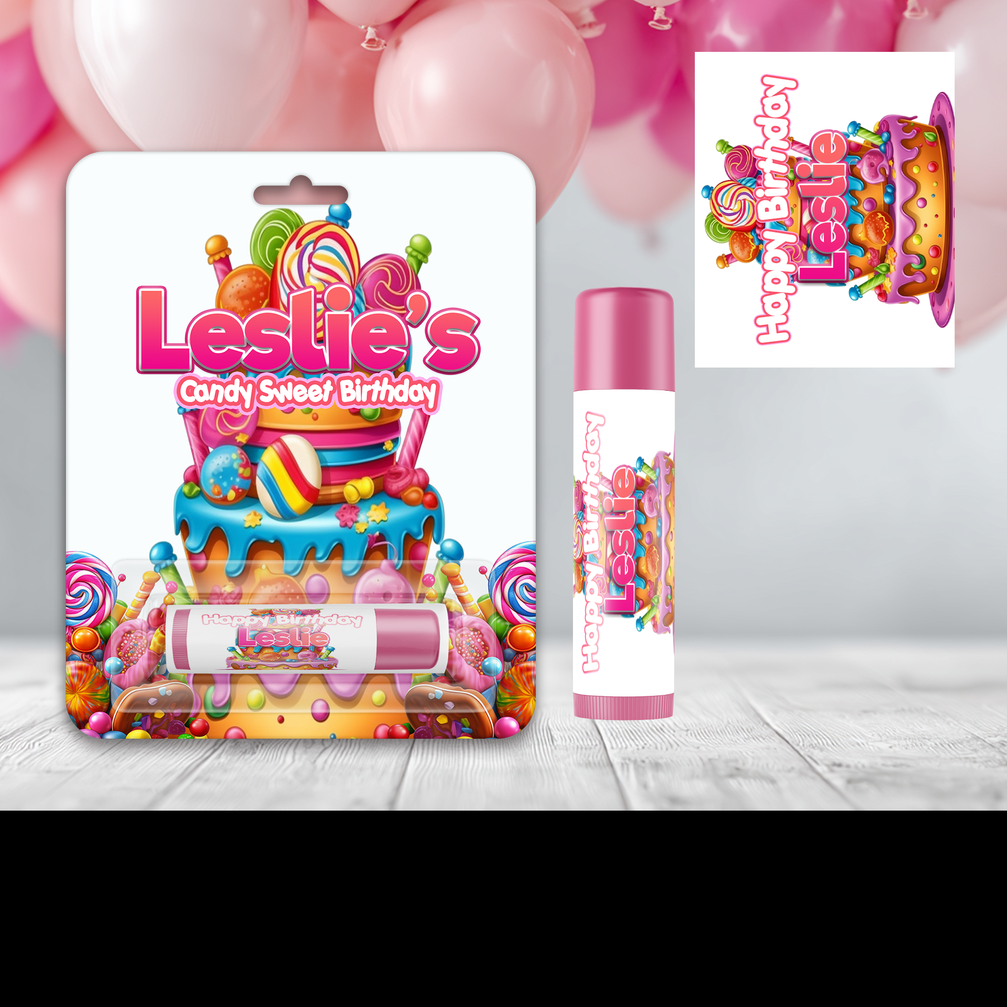 Candyland Inspired Birthday Lip Balm | Personalized Lip Balm Party Favors | Kids Party Favors