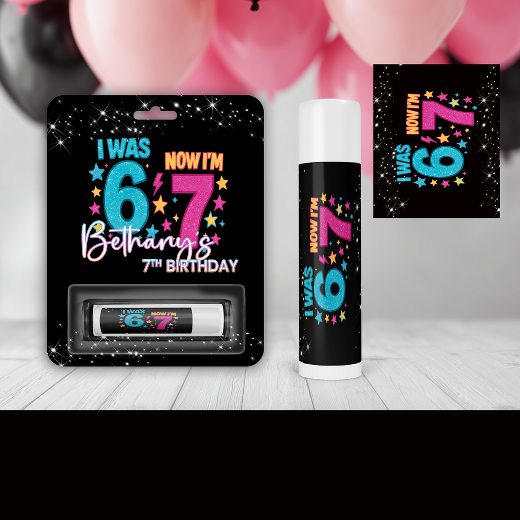 6/7 Six Seven Lip Balm | 7th Birthday Party Favor | Personalized Kids Birthday Favor
