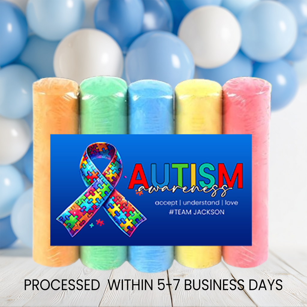 Autism Awareness Sidewalk Chalk Party Favors | Sensory Birthday Activity, Classroom Gift