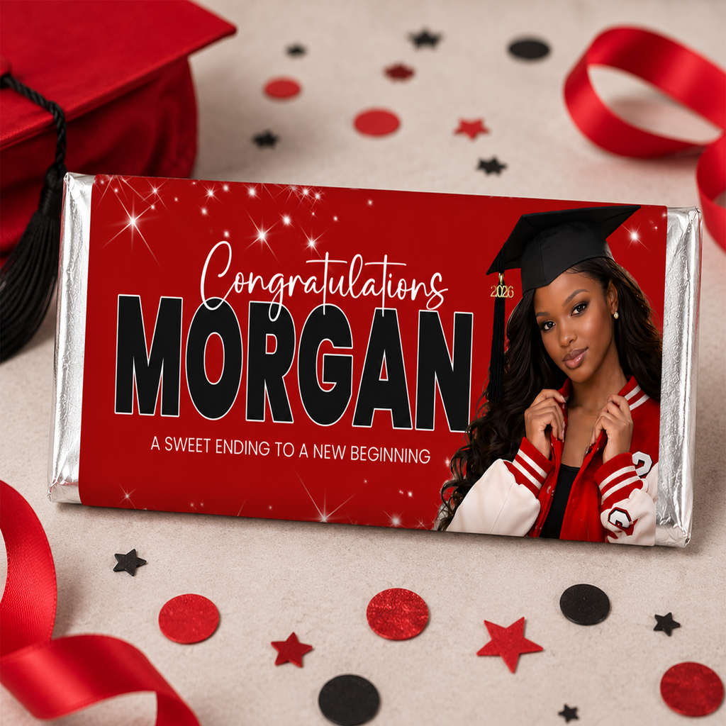 Personalized Graduation Candy Wrappers | Chocolate Bar Labels, Party Favors | Print & Ship