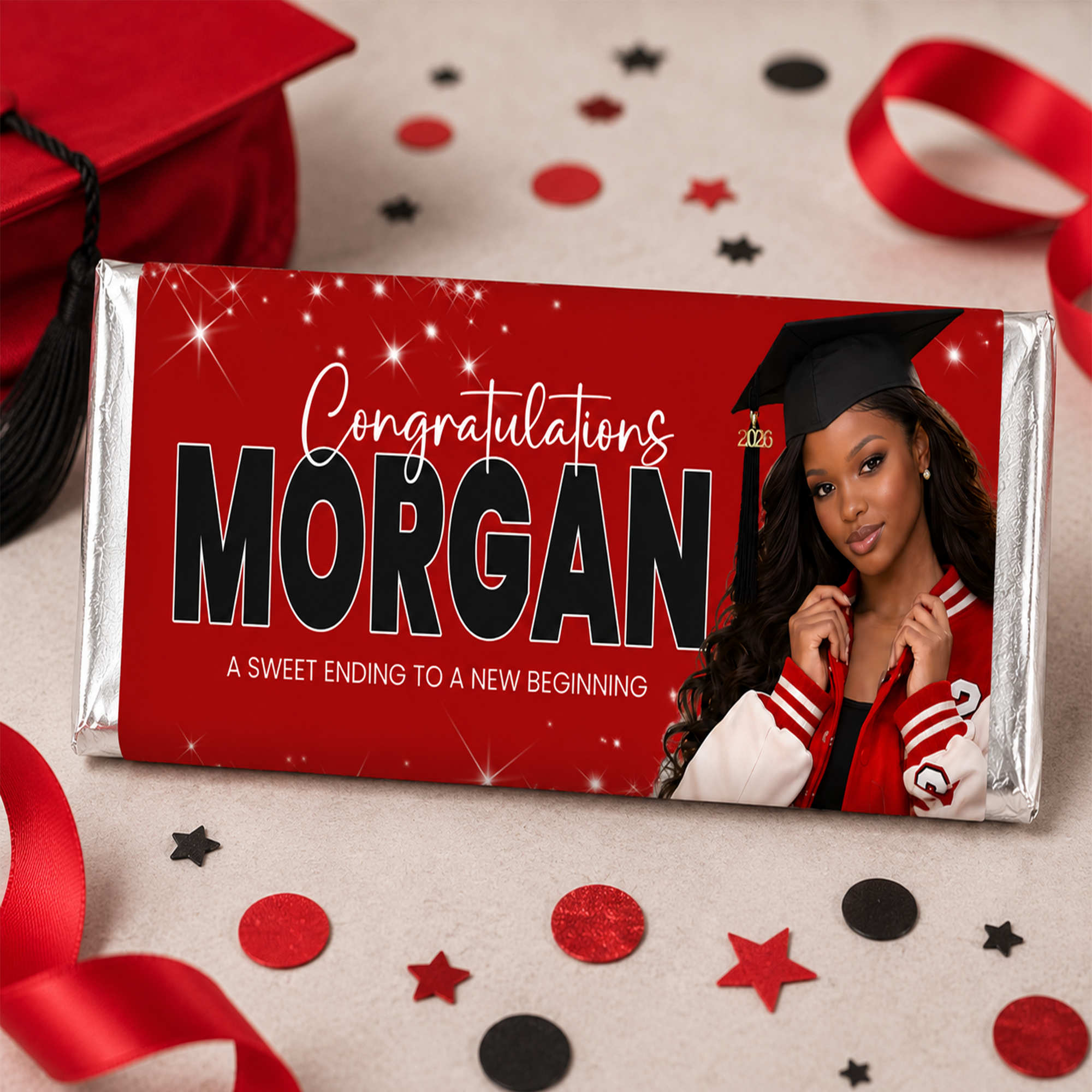 Personalized Graduation Candy Wrappers | Chocolate Bar Labels, Party Favors | Print & Ship