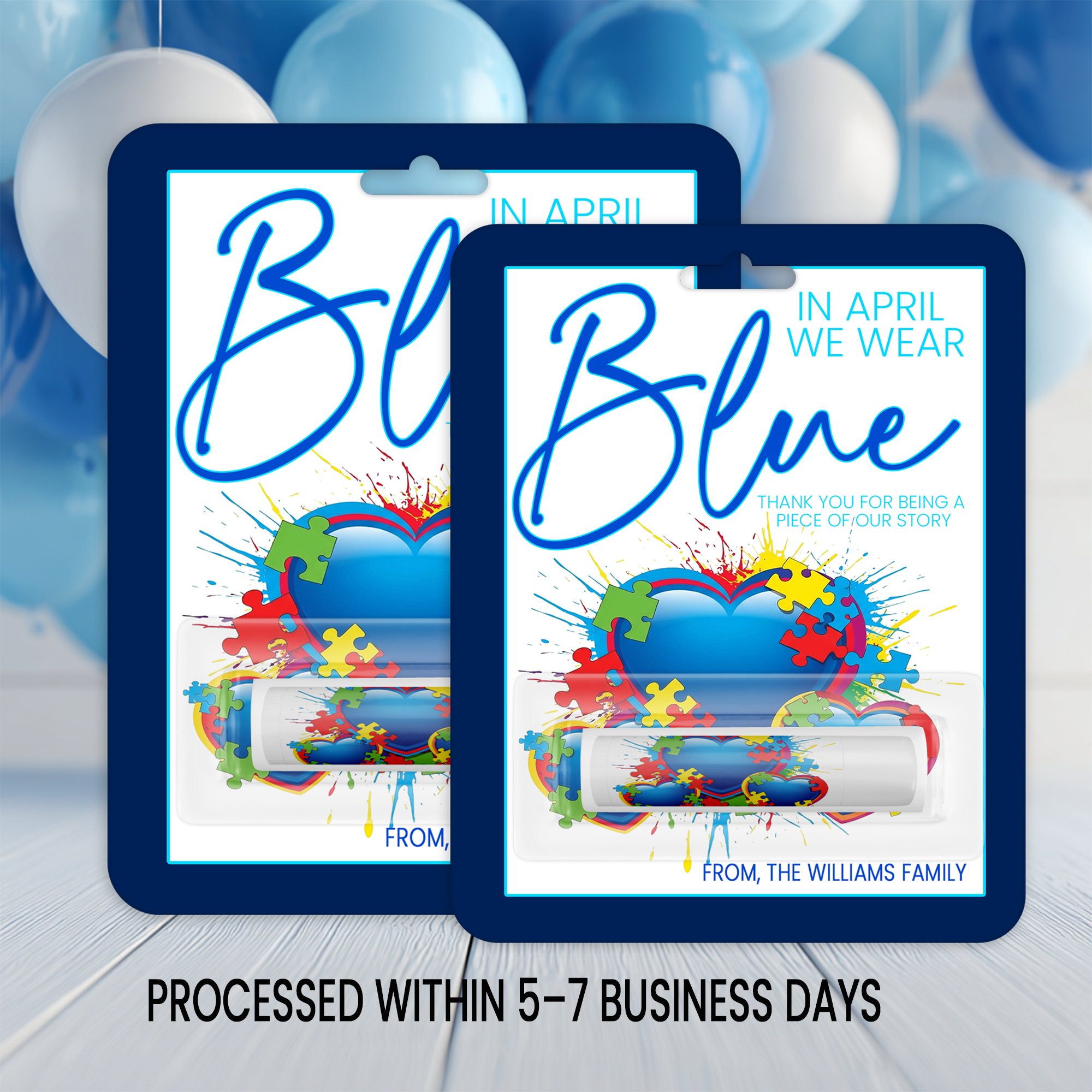 Autism Awareness Lip Balm Favors | Puzzle Theme Support Gifts