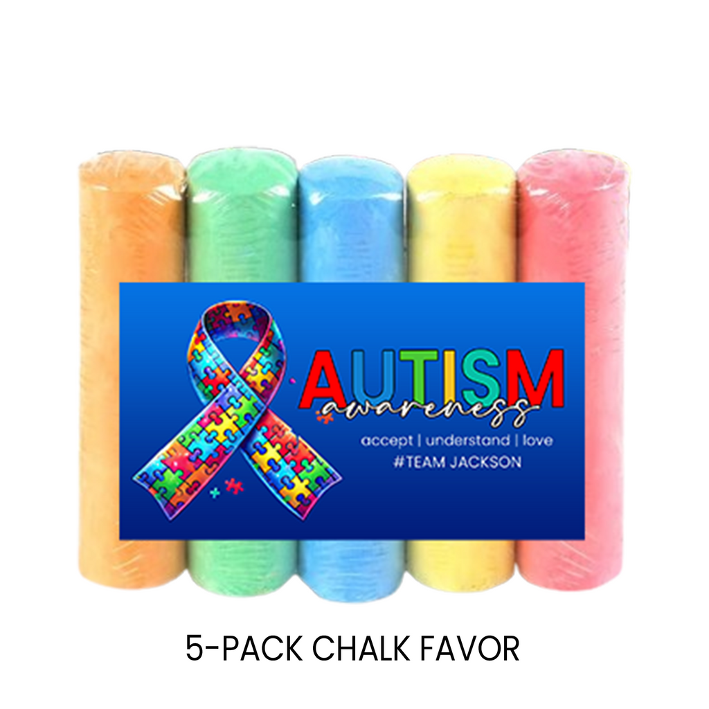 Autism Awareness Sidewalk Chalk Party Favors | Sensory Birthday Activity, Classroom Gift