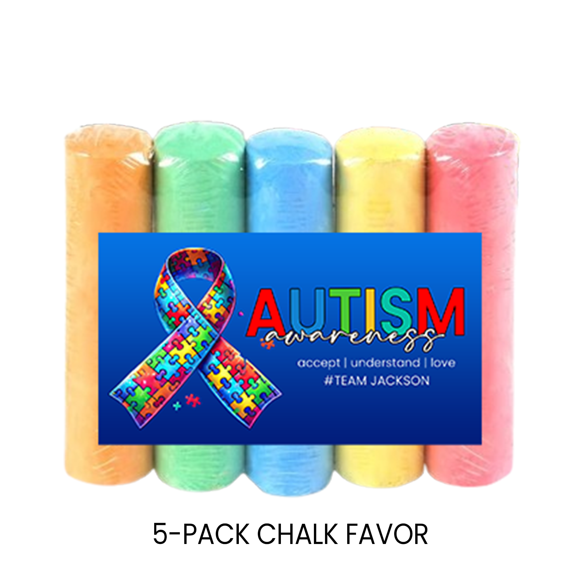 Autism Awareness Sidewalk Chalk Party Favors | Sensory Birthday Activity, Classroom Gift