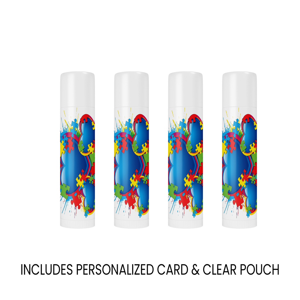 Autism Awareness Lip Balm Favors | Puzzle Theme Support Gifts