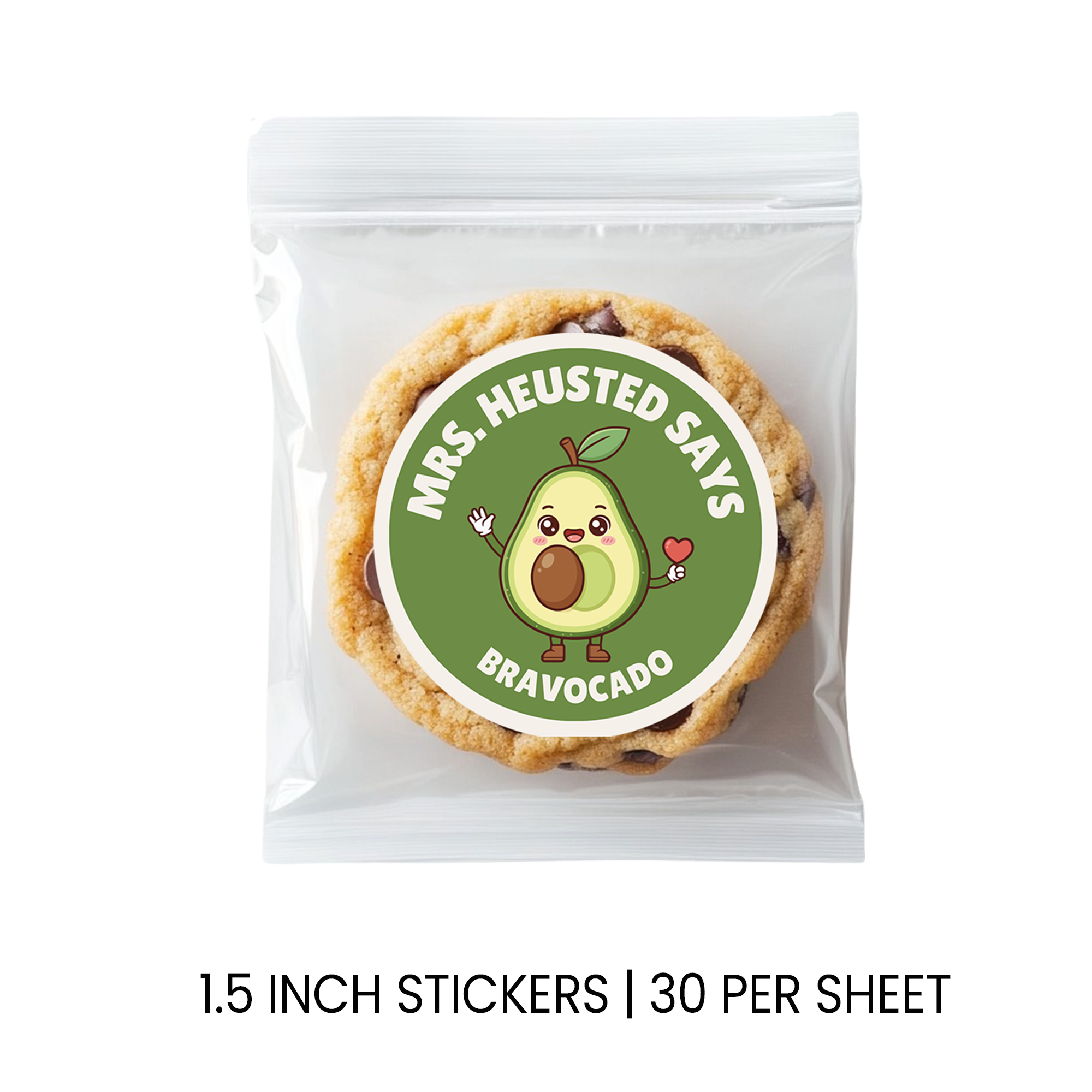 Bravocado Teacher Stickers | 1.5” Teacher Appreciation Stickers | Classroom Reward Stickers | Printed Stickers