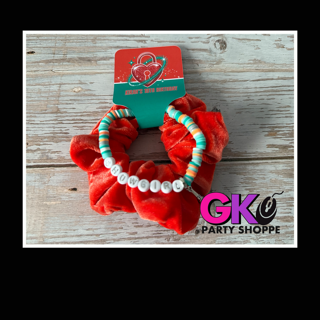 Life of Birthday Girl Scrunchie & Bracelet Set | Custom Party Favor | Personalized Birthday Party Favor