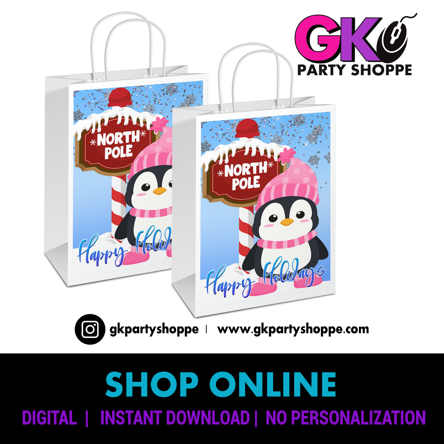 GIFT BAG | WINTER FUN | DIGITAL INSTANT DOWLOAD