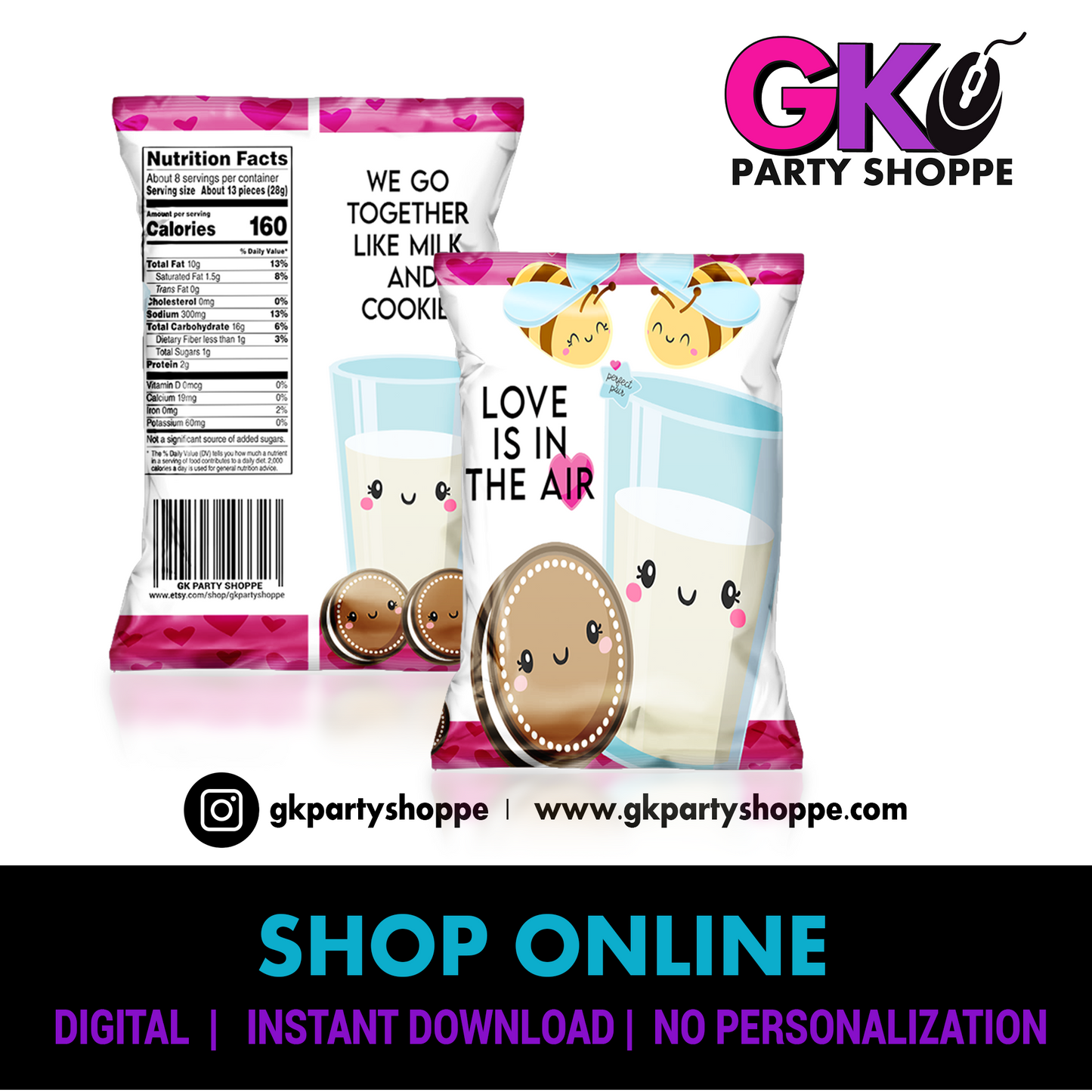 CHIP BAG | VALENTINE'S DAY | INSTANT DOWNLOAD