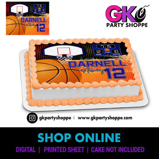 EDIBLE CAKE FROSTING SHEET | BASKETBALL