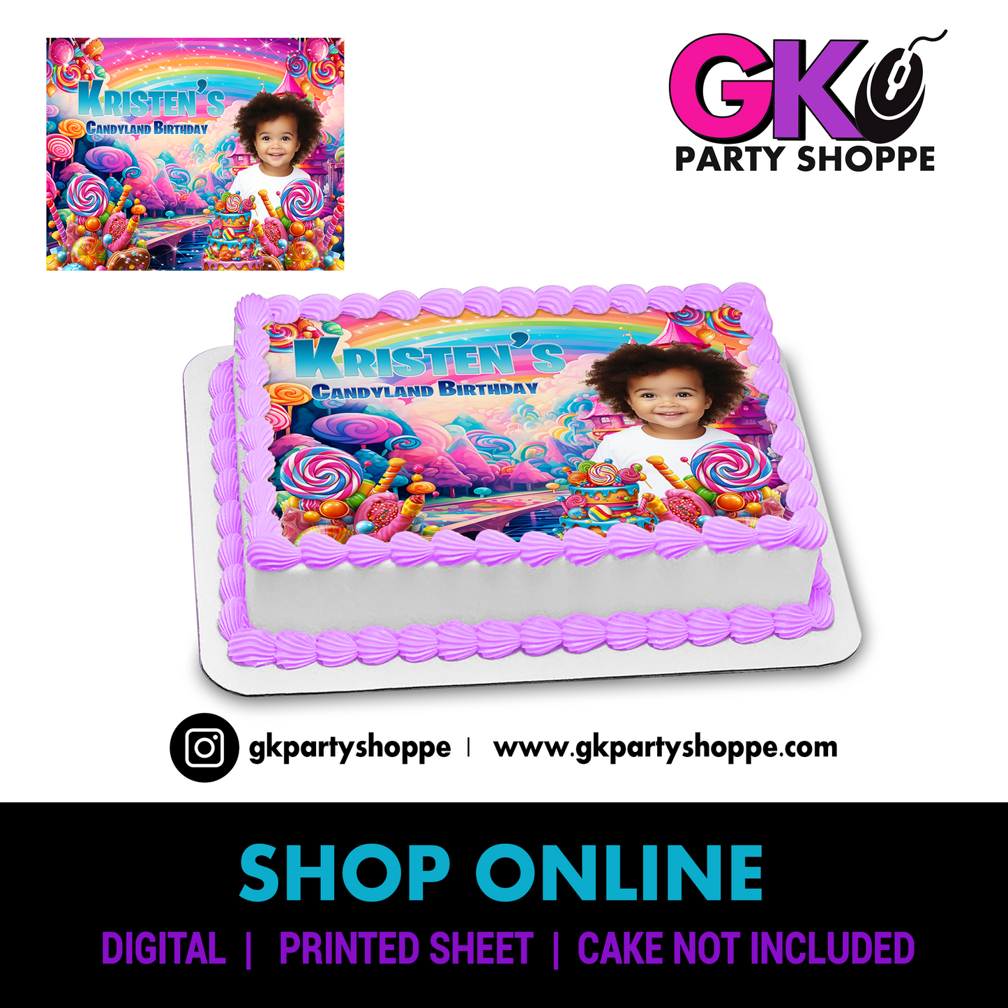 EDIBLE CAKE FROSTING SHEET | CANDYLAND