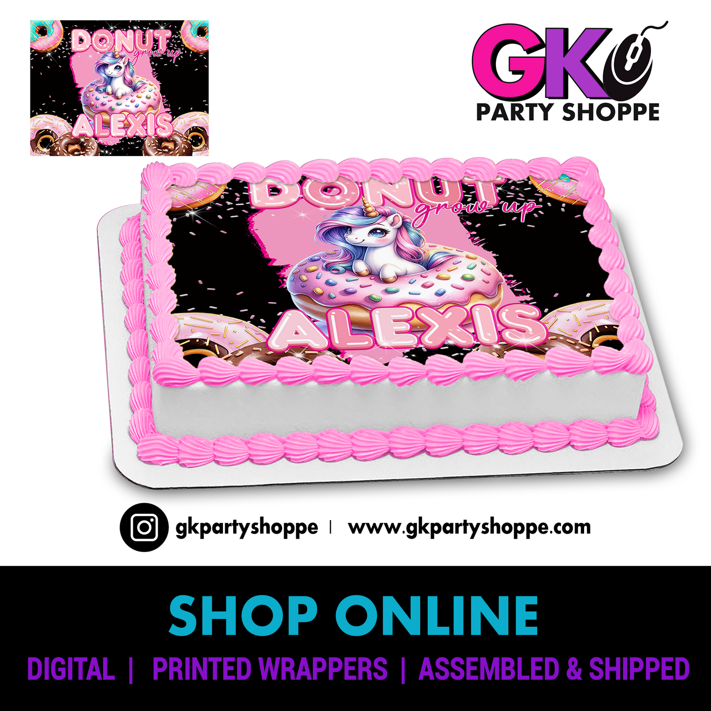 EDIBLE CAKE FROSTING SHEET | DONUT GROW UP