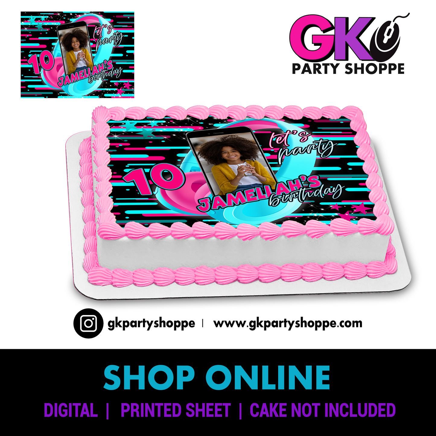 EDIBLE CAKE FROSTING SHEET | TIK TOK PARTY