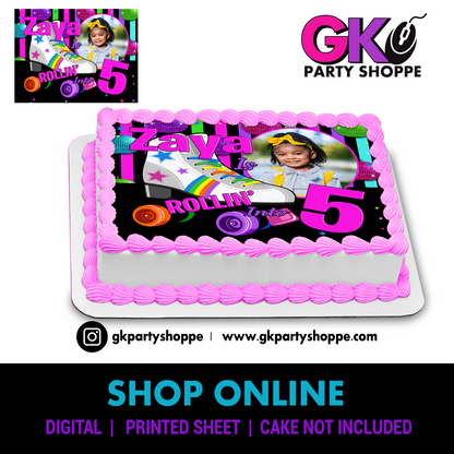 EDIBLE CAKE FROSTING SHEET | ROLLER SKATE PARTY