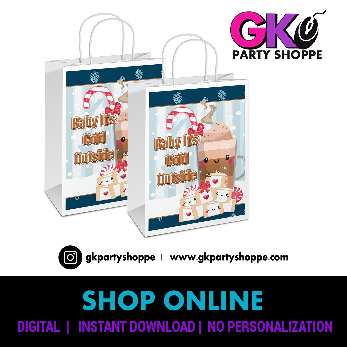 GIFT BAG | WINTER FUN | DIGITAL INSTANT DOWLOAD