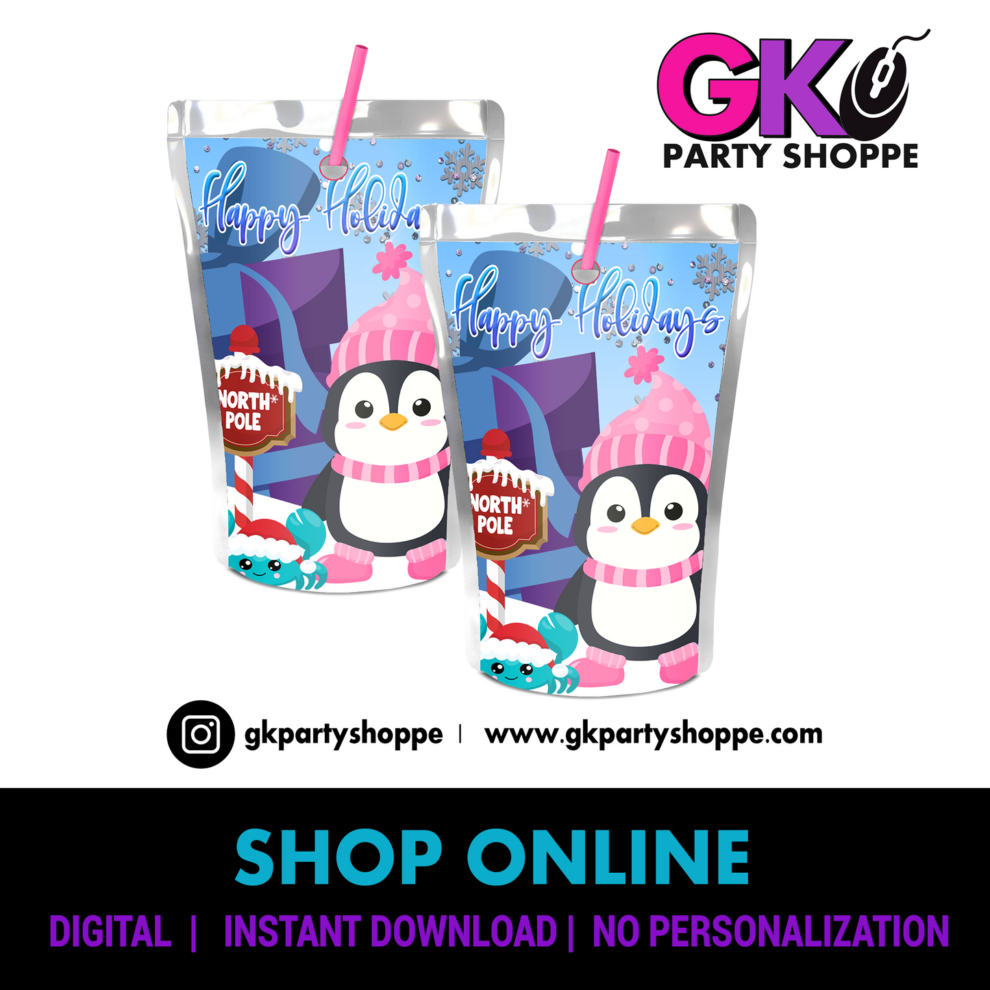 JUICE POUCH | WINTER FUN | DIGITAL INSTANT DOWNLOAD