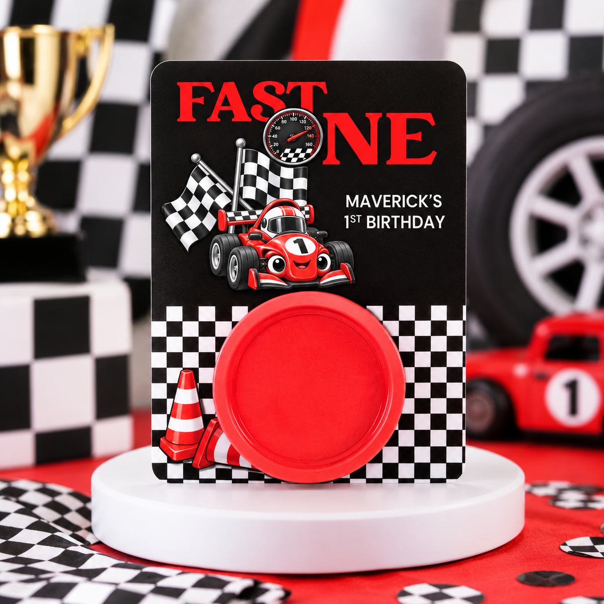 Fast One Race Car Play Dough | Personalized 1st Birthday Party Favors