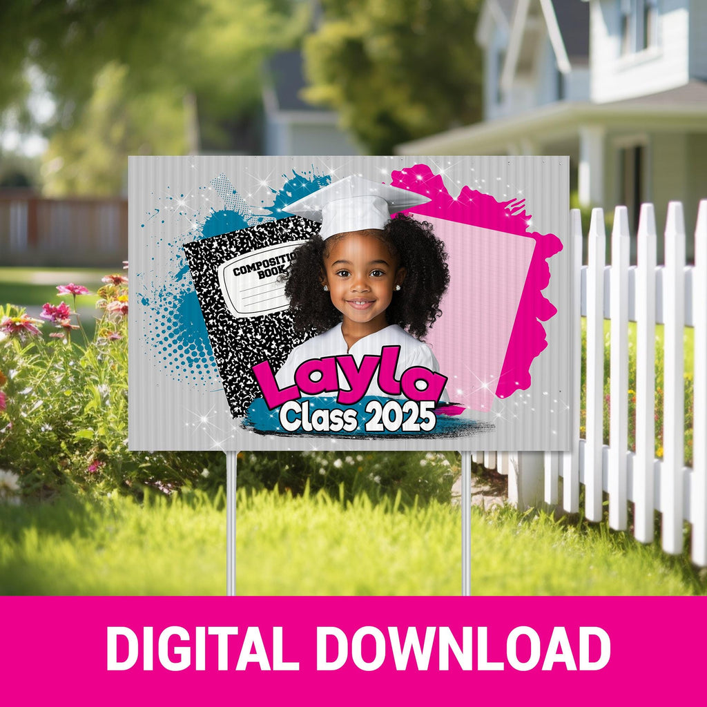 A Future So Bright! Graduation Party Yard Sign | Personalized Digital File | Fun Kindergarten Graduation Party Favors