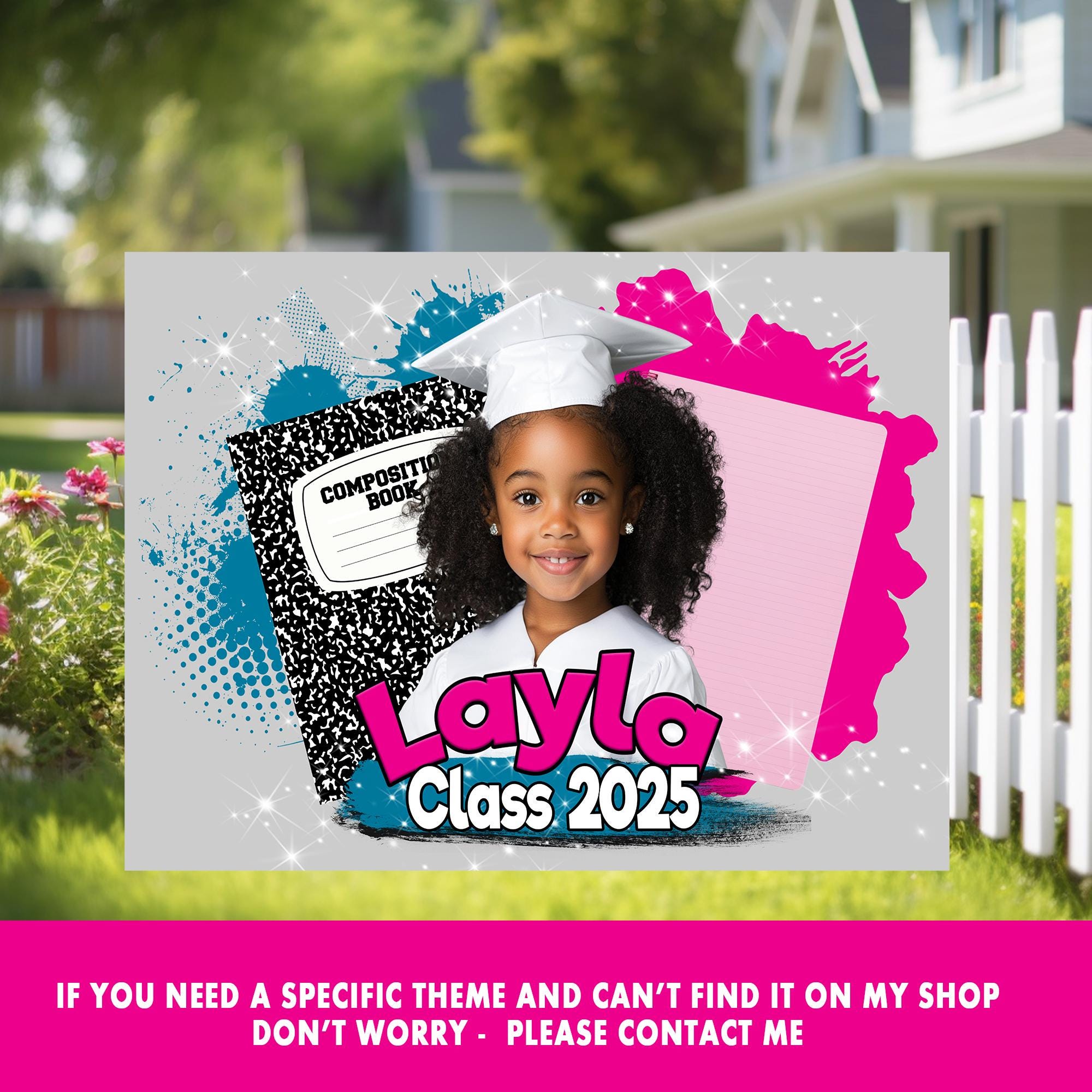 A Future So Bright! Graduation Party Yard Sign | Personalized Digital File | Fun Kindergarten Graduation Party Favors