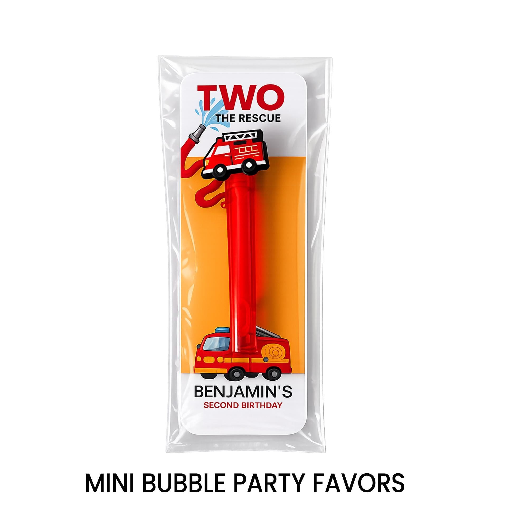 Firefighter Mini Bubble Party Favors | 2 The Rescue Birthday