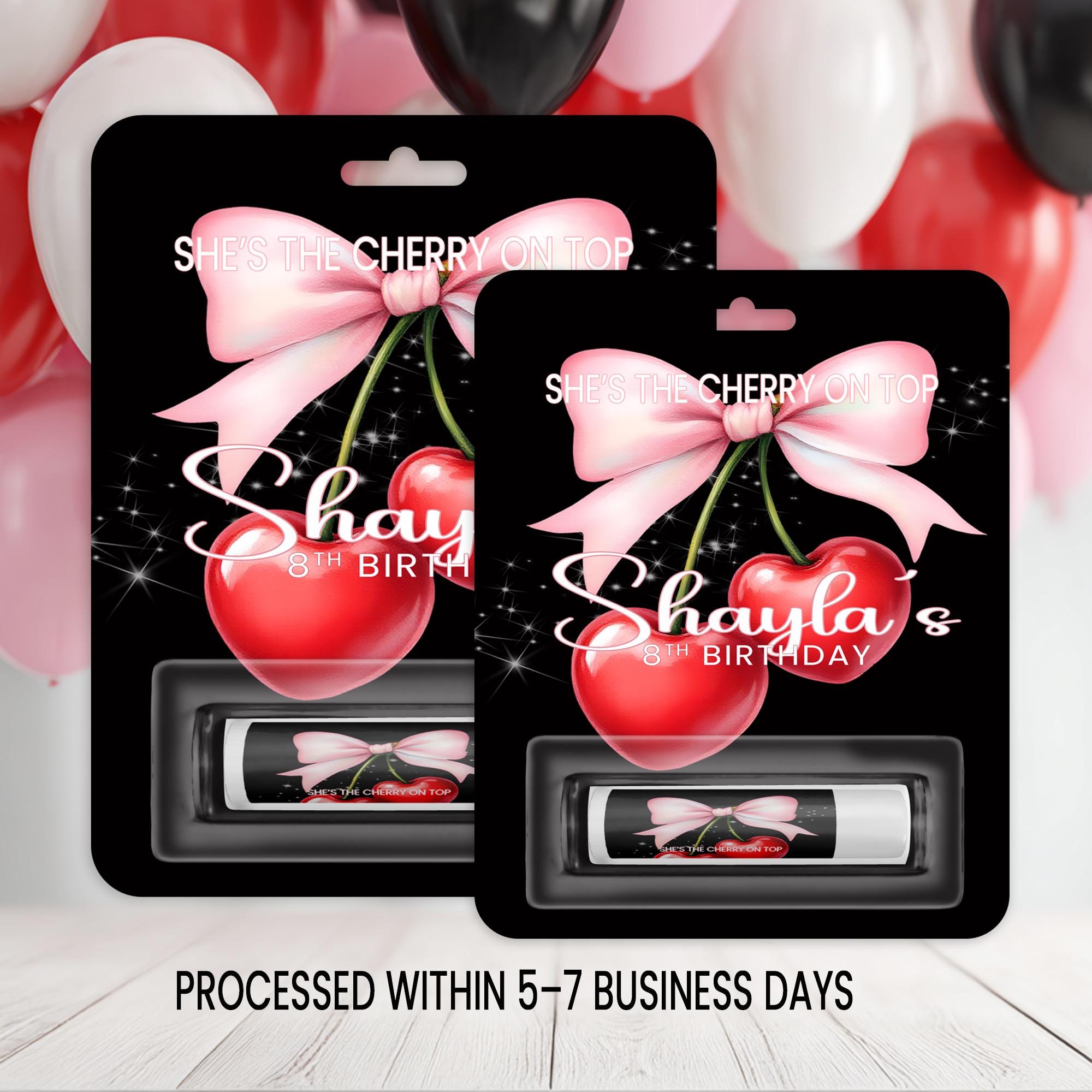 Cherry Theme Lip Balm Party Favor | Birthday Physical Favor | She’s the Cherry on Top