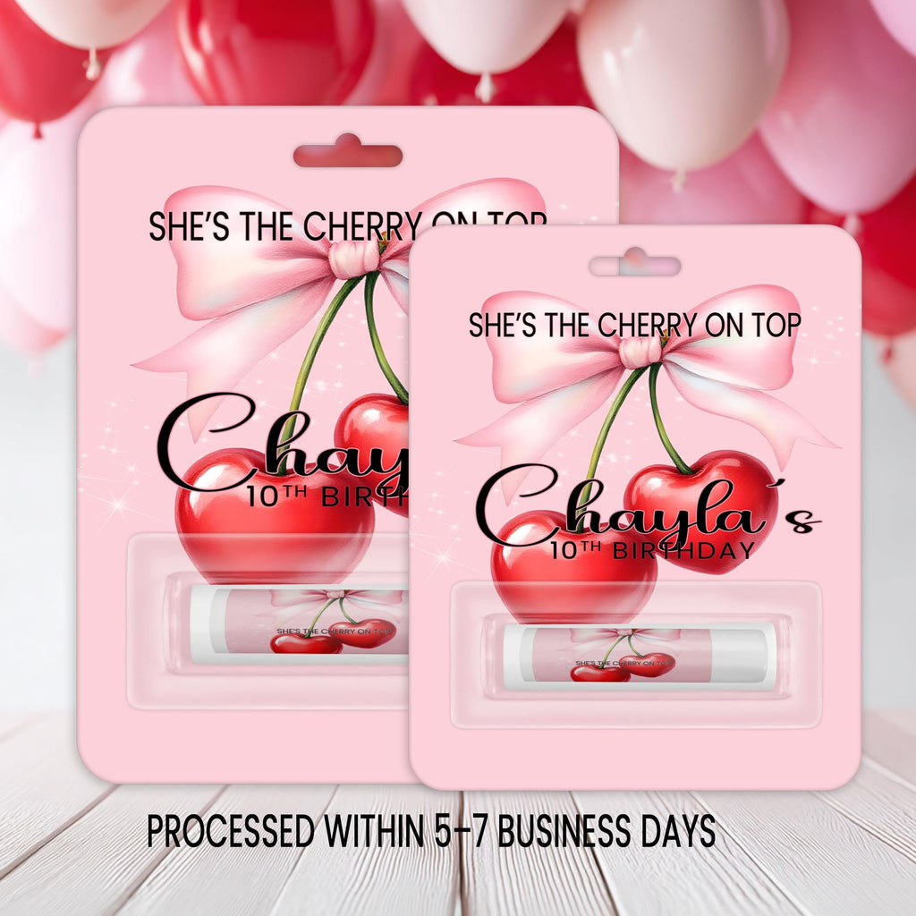 Cherry Theme Lip Balm Party Favor | Birthday Physical Favor | She’s the Cherry on Top
