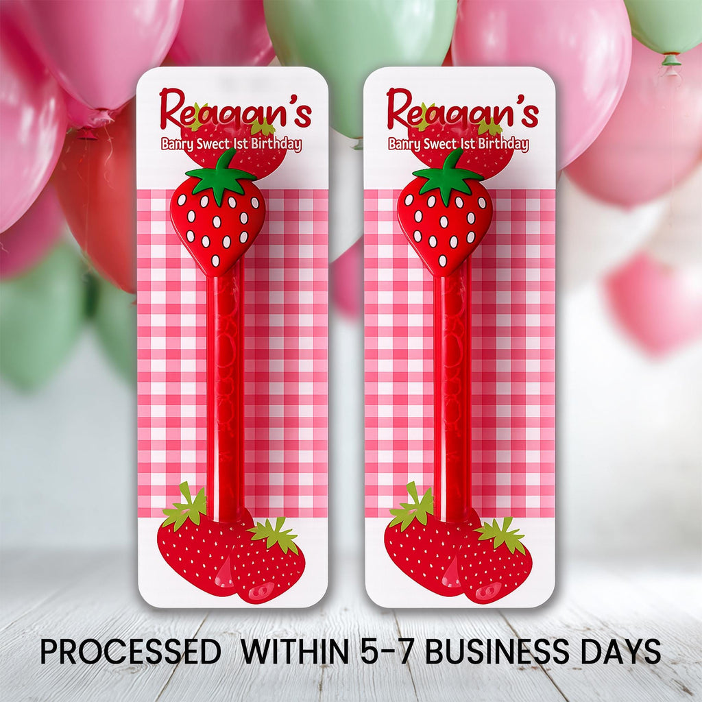 Berry Sweet One Mini Bubbles | Strawberry First Birthday Party Favors