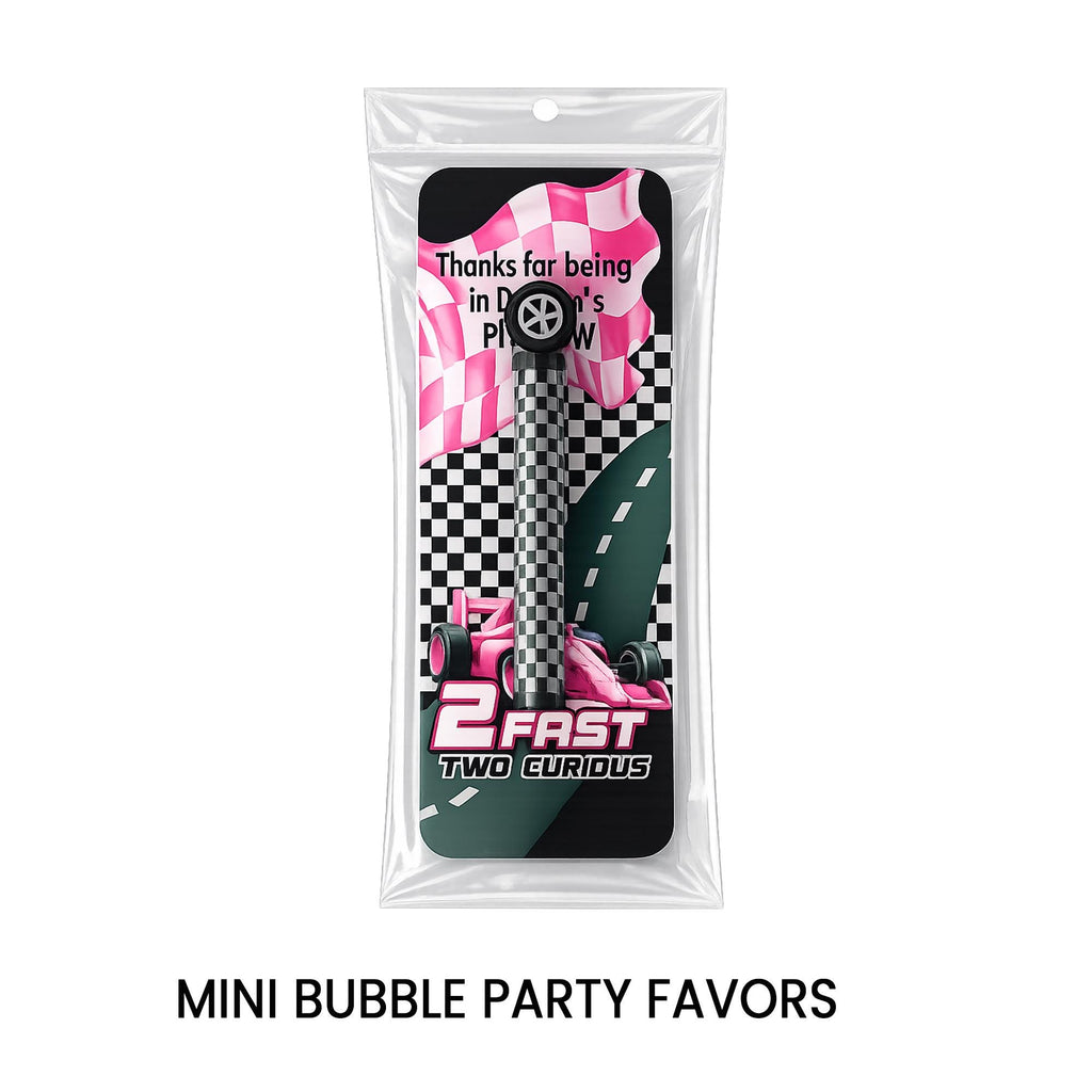 Mini Bubble Wand Party Favor | Race Car 2nd Birthday | 2 Fast 2 Curious
